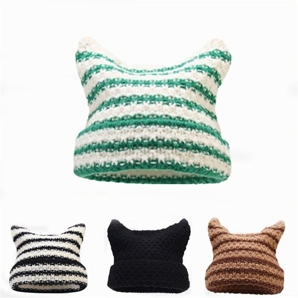 beanieskull caps harajuku striped hats creative little devil ear hats autumn winter warm cold protection caps fashion cat ear knitted beanie, Blue;gray
beanieskull caps harajuku striped hats creative little devil ear hats autumn winter warm cold protection caps fashion cat ear knitted beanie, Blue;gray