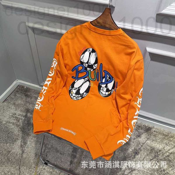 women's t-shirt designer chaopai ch early spring exclusive orange football graffiti long sleeve loose round neck t-shirt for men and wo, White
women's t-shirt designer chaopai ch early spring exclusive orange football graffiti long sleeve loose round neck t-shirt for men and wo, White
