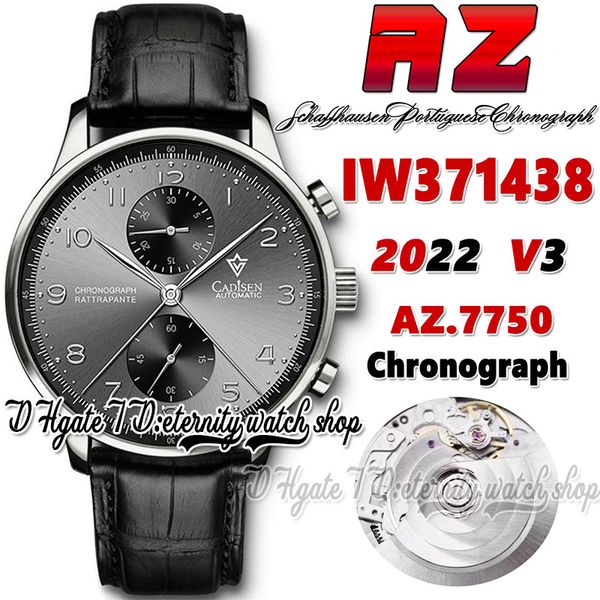 azf v3 zf371438 a7750 automatic chronograph mens watch gray dial number markers stainless case black leather strap 2022 super edition satch, Slivery;brown
azf v3 zf371438 a7750 automatic chronograph mens watch gray dial number markers stainless case black leather strap 2022 super edition satch, Slivery;brown