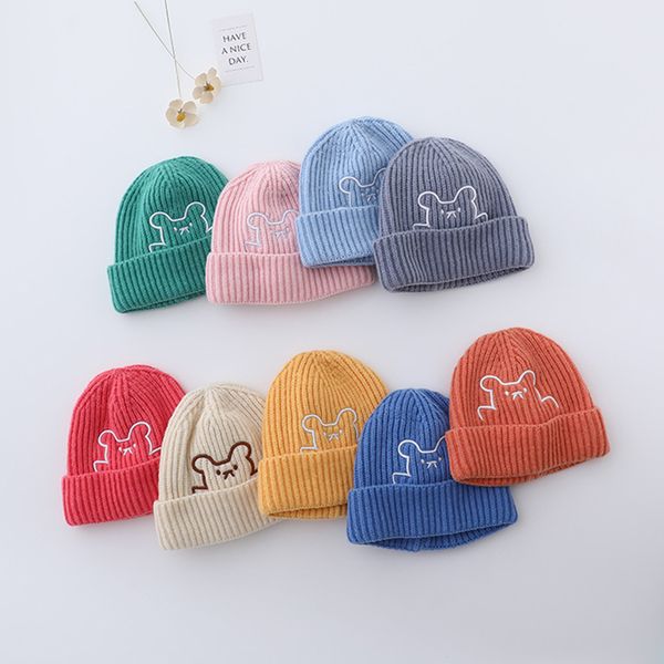 m513 autumn winter baby kids knitted hat for boys boys cartoon embroidery bear caps children skull beanies warm hats, Yellow
m513 autumn winter baby kids knitted hat for boys boys cartoon embroidery bear caps children skull beanies warm hats, Yellow