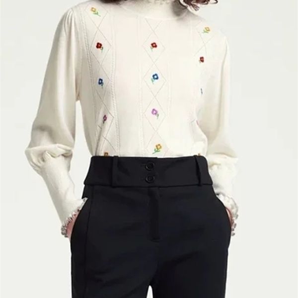 womens sweaters womens flower jacquard knit sweater ladies wool blend long sleeve oneck knit 2 colors pullover autumn and winter 220923, White;black
womens sweaters womens flower jacquard knit sweater ladies wool blend long sleeve oneck knit 2 colors pullover autumn and winter 220923, White;black