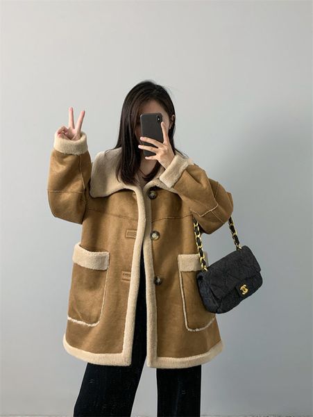 womens fur faux coat women luxury winter korean fashion turn down thick warm jacket oversized 220927, Black
womens fur faux coat women luxury winter korean fashion turn down thick warm jacket oversized 220927, Black