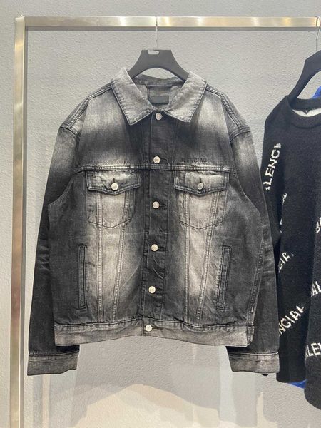 family b men and women's couple's washing water used embroidery before after motorcycle paris jeans jacket ins, Black;brown
family b men and women's couple's washing water used embroidery before after motorcycle paris jeans jacket ins, Black;brown