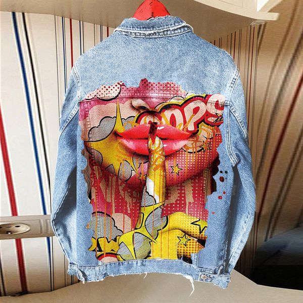 women's jacket fabric denim fashion street finger print pattern jacket autumn and winter matching, Black;brown
women's jacket fabric denim fashion street finger print pattern jacket autumn and winter matching, Black;brown