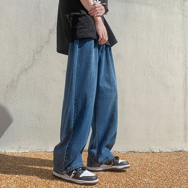 men's jeans summer straight casual men fashion solid loose jean pants neutral streetwear all match mopping wide leg trousers 220927, Blue
men's jeans summer straight casual men fashion solid loose jean pants neutral streetwear all match mopping wide leg trousers 220927, Blue