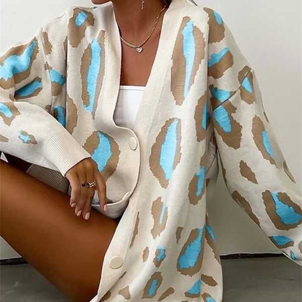 women's knits tees women leopard autumn sweater cardigan loose spotted animal printed female winter elegant sweaters single breasted kn, White
women's knits tees women leopard autumn sweater cardigan loose spotted animal printed female winter elegant sweaters single breasted kn, White