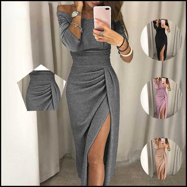 casual dresses 2022 party dresses club high waist off shoulder evening long dress elegant lady vestidos spring summer solid women's tun, Black;gray
casual dresses 2022 party dresses club high waist off shoulder evening long dress elegant lady vestidos spring summer solid women's tun, Black;gray