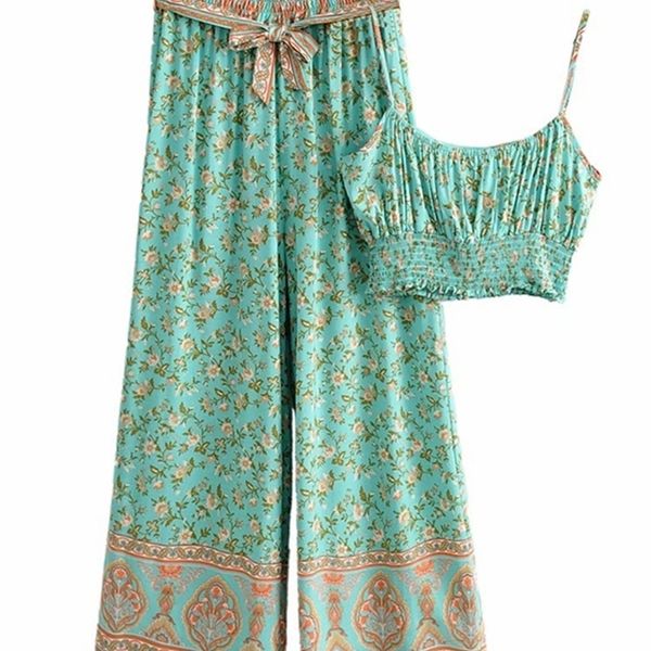 women's tracksuits vintage chic women floral print outfits strap sleeveless bohemian suits drawstring pants 2 pieces rayon cotton boho, Gray
women's tracksuits vintage chic women floral print outfits strap sleeveless bohemian suits drawstring pants 2 pieces rayon cotton boho, Gray