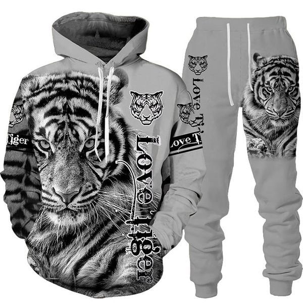 men's tracksuits animal 3d tiger printed hoodie pants suit cool menwomen 2 pcs sportwear tracksuit set autumn and winter men's clo, Gray
men's tracksuits animal 3d tiger printed hoodie pants suit cool menwomen 2 pcs sportwear tracksuit set autumn and winter men's clo, Gray