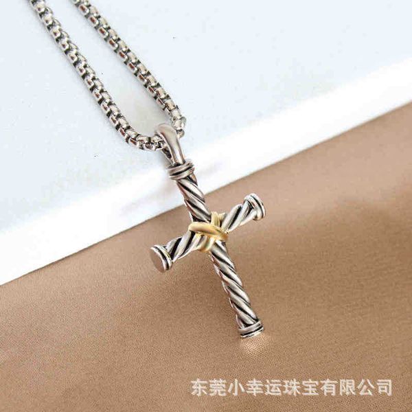 

cross women x jewelry dy necklace sliver strings men accessories twisted luxury designer thread pendant fashion line retro wear birthday gif, Silver