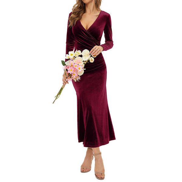 casual dresses wjfzqm deep v neck women wrap bodycon long sleeves elegant mermaid velvet cocktail dresses evening party pleated dress 2022 t, Black;gray
casual dresses wjfzqm deep v neck women wrap bodycon long sleeves elegant mermaid velvet cocktail dresses evening party pleated dress 2022 t, Black;gray