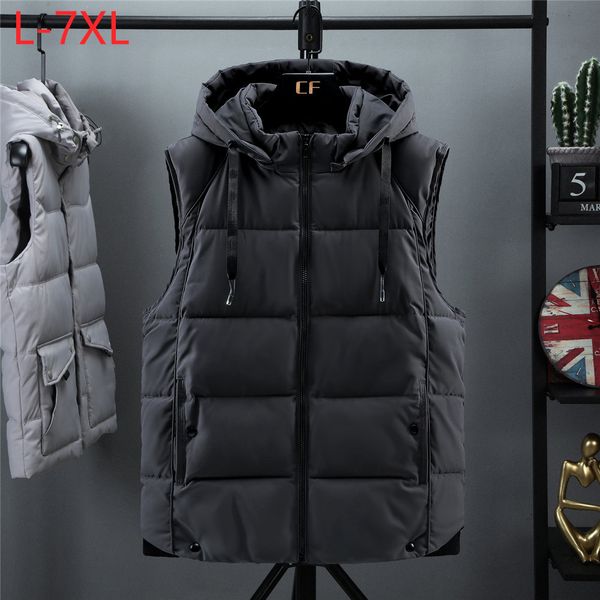 men s vests plus large size 7xl mens winter hat detachable waistcoat warm parka unloading sleeveless jacket coat for travel 220926, Black;white
men s vests plus large size 7xl mens winter hat detachable waistcoat warm parka unloading sleeveless jacket coat for travel 220926, Black;white
