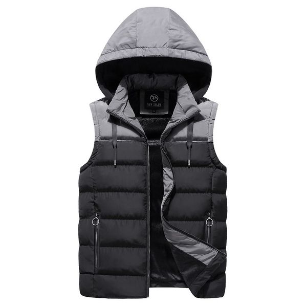 men s vests jacket winter waterproof warm sleeveless fashion hooded casual plus velvet thickening 220926, Black;white
men s vests jacket winter waterproof warm sleeveless fashion hooded casual plus velvet thickening 220926, Black;white