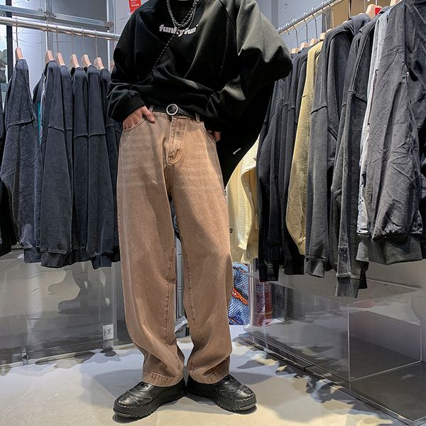 men's jeans spring men vintage high street solid denim pants male straight loose simple baggy cowboy trouser mopping 220927, Blue
men's jeans spring men vintage high street solid denim pants male straight loose simple baggy cowboy trouser mopping 220927, Blue