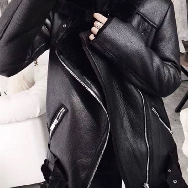 women's jackets ailegogo winter coats women thick faux leather fur sheepskin coat female casaco feminino 220926, Black;brown
women's jackets ailegogo winter coats women thick faux leather fur sheepskin coat female casaco feminino 220926, Black;brown