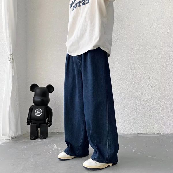 men's jeans pure color cargo simple all match wide leg pants trousers men hip hop streetwear oversized 90s vintage fashion denim 220927, Blue
men's jeans pure color cargo simple all match wide leg pants trousers men hip hop streetwear oversized 90s vintage fashion denim 220927, Blue