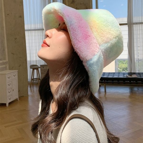 stingy brim hats faux fur bucket hat for women girl rainbow tie dye soft warm fishing cap fisherman gorros winter lady present vacation cap, Blue;gray
stingy brim hats faux fur bucket hat for women girl rainbow tie dye soft warm fishing cap fisherman gorros winter lady present vacation cap, Blue;gray
