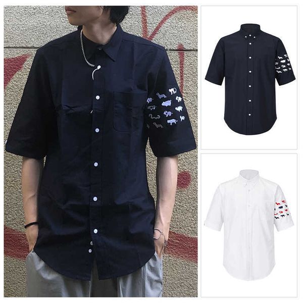 tb thom shirt animal embroidery clothing summer casual oxford slim fit short sleeve korean fashion, White;black
tb thom shirt animal embroidery clothing summer casual oxford slim fit short sleeve korean fashion, White;black