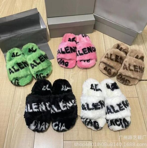 new autumn and winte plush warm thick fluffy slipper women's home wear r wool letter slippers, Black
new autumn and winte plush warm thick fluffy slipper women's home wear r wool letter slippers, Black