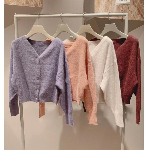 womens knits tees kuzuwata sweet gentle vneck button knit cardigan japanese solid color women sweaters coat autumn winter pull femme 220923, White
womens knits tees kuzuwata sweet gentle vneck button knit cardigan japanese solid color women sweaters coat autumn winter pull femme 220923, White