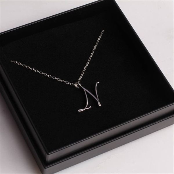 cursive initial alphabet capital letter necklace stainless steel swirl all 26 english label logo luxury name word text character pendant cha, Silver
cursive initial alphabet capital letter necklace stainless steel swirl all 26 english label logo luxury name word text character pendant cha, Silver