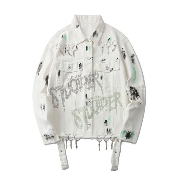 mens jackets seveyfan punk chain letter denim jacket men and women hip hop ribbons jean coat streetwear 220923, Black;brown
mens jackets seveyfan punk chain letter denim jacket men and women hip hop ribbons jean coat streetwear 220923, Black;brown