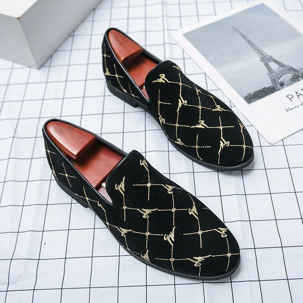 Elegant Loafers Men Shoes Black Faux Suede Embroidered Slip-on Business Casual Wedding Nightclub Party Daily AD254, Clear
Elegant Loafers Men Shoes Black Faux Suede Embroidered Slip-on Business Casual Wedding Nightclub Party Daily AD254, Clear