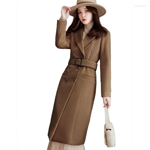 women's wool elegant women autumn winter coats 2022 cashmere woolen trench coat ladies casual plus size slim medium long overcoat f258, Black
women's wool elegant women autumn winter coats 2022 cashmere woolen trench coat ladies casual plus size slim medium long overcoat f258, Black