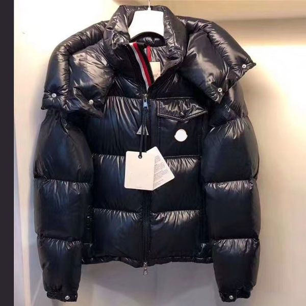 designer womens down parkas red striped color access double zip shiny stand collar hooded jacket embroidered badge webbing thickened couples, Black
designer womens down parkas red striped color access double zip shiny stand collar hooded jacket embroidered badge webbing thickened couples, Black