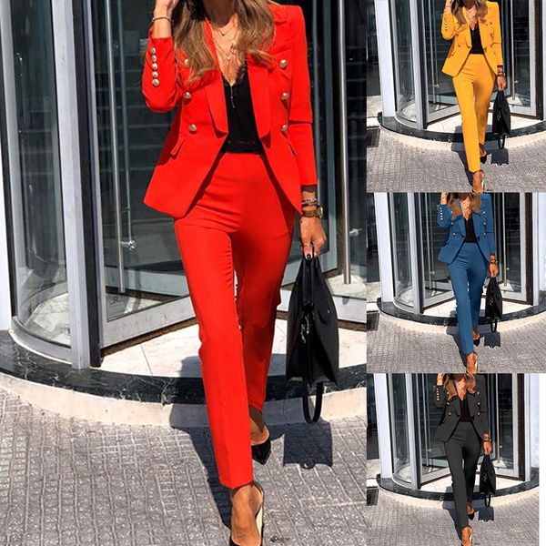 women's suits blazers pants red jacket office ladies with 2 piece se 220924, White;black
women's suits blazers pants red jacket office ladies with 2 piece se 220924, White;black