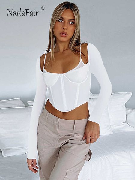 nadafair women long sleeve skinny corset crop backless chic autumn casual t shirts square collar camis basic y2k clothes, White;black
nadafair women long sleeve skinny corset crop backless chic autumn casual t shirts square collar camis basic y2k clothes, White;black