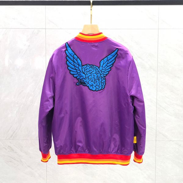 22fw autumn winter embroidery coat europe men women casual purple zipper windproof baseball uniform jacket, Black;brown
22fw autumn winter embroidery coat europe men women casual purple zipper windproof baseball uniform jacket, Black;brown