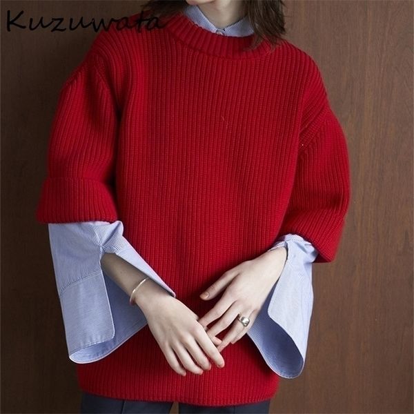 womens sweaters kuzuwata winter clothes women red color o neck pullover short sleeve pull femme literary vintage jumpers 220923, White;black
womens sweaters kuzuwata winter clothes women red color o neck pullover short sleeve pull femme literary vintage jumpers 220923, White;black