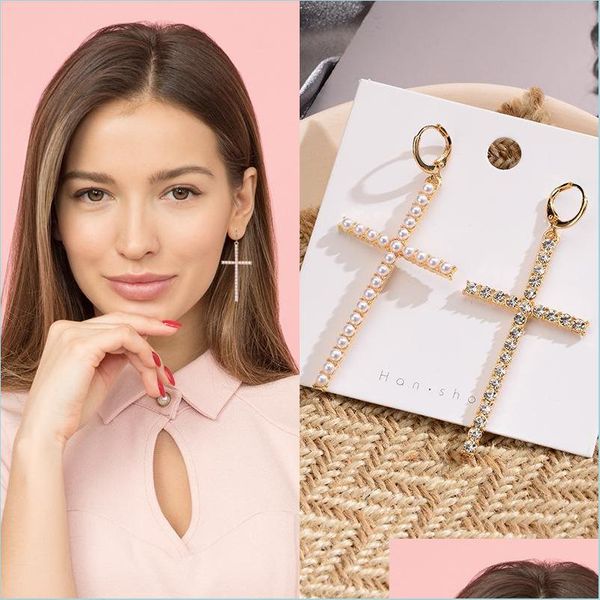 hoop huggie crystal rhinestone pearl long cross small earrings for women jewelry statement goth punk drop dangle female korean 1636 dhi8o, Golden;silver
hoop huggie crystal rhinestone pearl long cross small earrings for women jewelry statement goth punk drop dangle female korean 1636 dhi8o, Golden;silver
