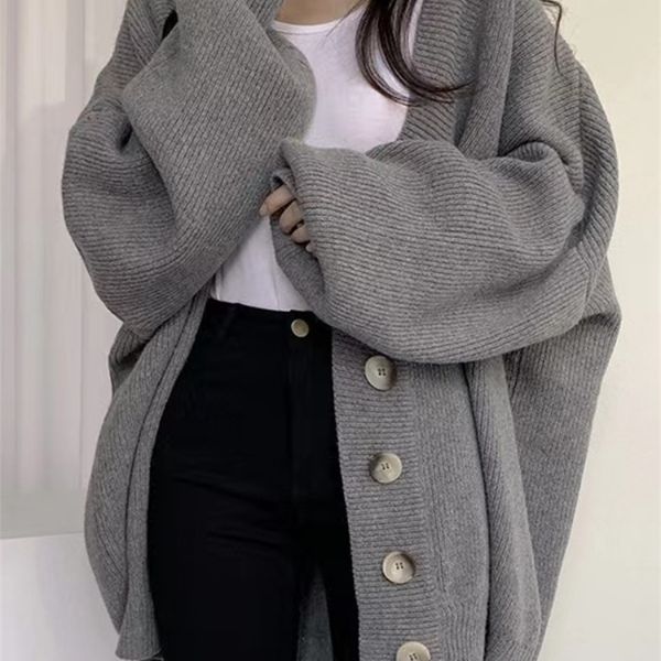 womens knits tees ladies fashion fallwinter solid color knitted loose long cardigan women oversized streetwear 220923, White
womens knits tees ladies fashion fallwinter solid color knitted loose long cardigan women oversized streetwear 220923, White