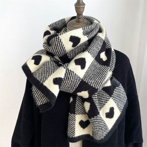 scarves knitted wool womens scarf black and white heart pattern scarves for female thicken cashmere winter shawl retro plaid pashmina 220927, Blue;gray
scarves knitted wool womens scarf black and white heart pattern scarves for female thicken cashmere winter shawl retro plaid pashmina 220927, Blue;gray