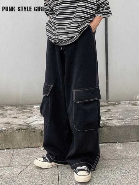 women's pants capris harajuku kpop y2k baggy cargo pants women y3k cyber japanese loose wide leg trousers 90s hippie pockets gothic ove, Black;white
women's pants capris harajuku kpop y2k baggy cargo pants women y3k cyber japanese loose wide leg trousers 90s hippie pockets gothic ove, Black;white