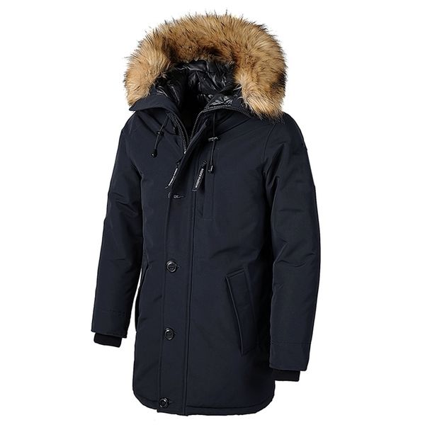 men's down parkas brand winter faux fur collar long thick cotton hooded jacket coat pockets outwear waterproof parka 220927, Black
men's down parkas brand winter faux fur collar long thick cotton hooded jacket coat pockets outwear waterproof parka 220927, Black