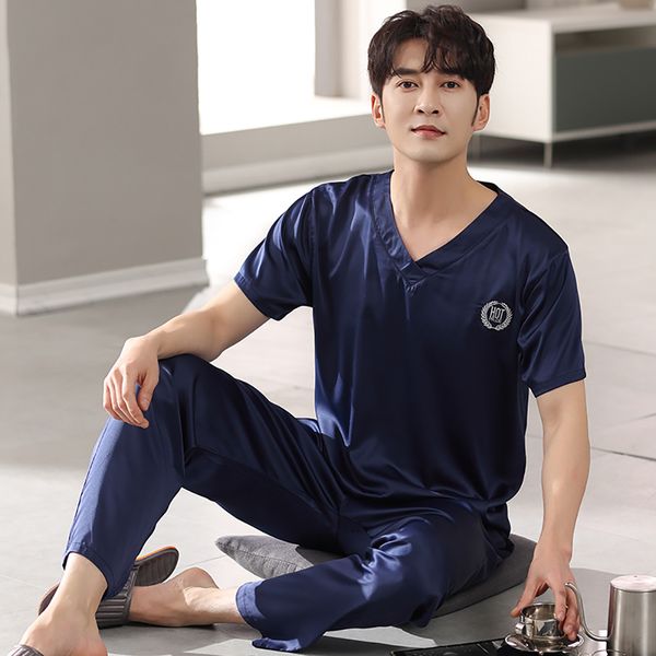 men's sleepwear casual v neck solid silk satin pajamas men's pijama sets summer breathable short sleeve sleep sleepwear pijama ma, Black;brown
men's sleepwear casual v neck solid silk satin pajamas men's pijama sets summer breathable short sleeve sleep sleepwear pijama ma, Black;brown