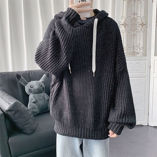 men's sweaters hooded men pullover knitted oversized streetwear korean fashion loose fit long sleeve shirts 220927, White;black
men's sweaters hooded men pullover knitted oversized streetwear korean fashion loose fit long sleeve shirts 220927, White;black