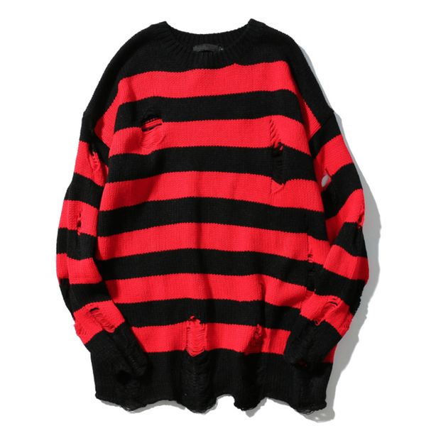men's sweaters gmancl two colors mens ripped holes sweater autumn vintage oversized loose cotton casual men pullovers sweater 220927, White;black
men's sweaters gmancl two colors mens ripped holes sweater autumn vintage oversized loose cotton casual men pullovers sweater 220927, White;black