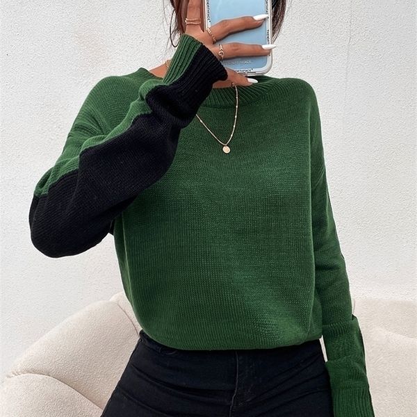 womens sweaters noosgop autumn winter women woolen green front black mix match knitting pullover sweater flat knitted o neck 220923, White;black
womens sweaters noosgop autumn winter women woolen green front black mix match knitting pullover sweater flat knitted o neck 220923, White;black