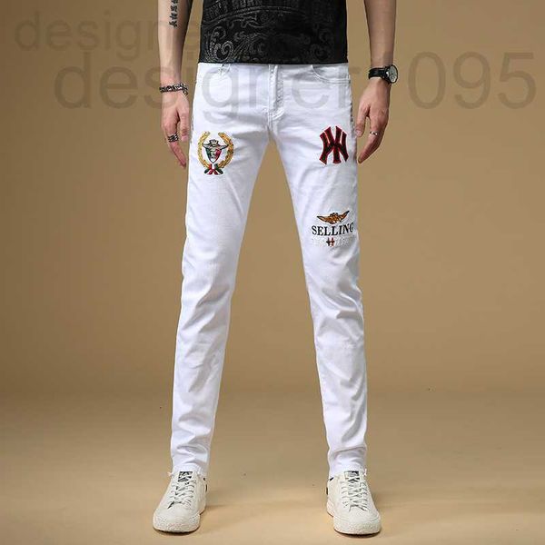 women's jeans designer men's fashion brand barbed embroidery personality pattern badge elastic white slim fit xhbi, Blue
women's jeans designer men's fashion brand barbed embroidery personality pattern badge elastic white slim fit xhbi, Blue