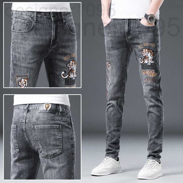 men's jeans designer embroidered for men's high-end atmospheric slim leg pants fashion brand gray cotton gbr7, Blue
men's jeans designer embroidered for men's high-end atmospheric slim leg pants fashion brand gray cotton gbr7, Blue