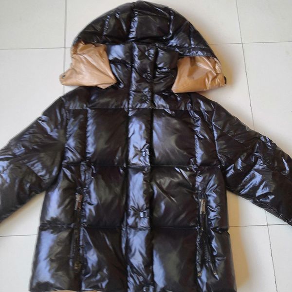 designer womens down parkas new shiny thickened colorblock stand collar hooded contrast color shiny embroidered badge loose bread jacket, Black
designer womens down parkas new shiny thickened colorblock stand collar hooded contrast color shiny embroidered badge loose bread jacket, Black