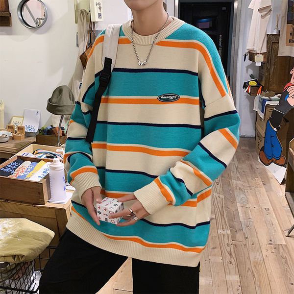 men's sweaters privathinker korean striped sweater round neck oversized knitted fashion brand casual pullovers autumn clothing 220927, White;black
men's sweaters privathinker korean striped sweater round neck oversized knitted fashion brand casual pullovers autumn clothing 220927, White;black