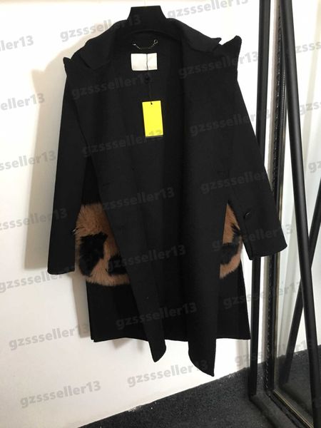 designer women coat fashion fen letter fox fur pocket trench coats double breasted fleece thermal fur wool jacket coat women clothing 0912, Black
designer women coat fashion fen letter fox fur pocket trench coats double breasted fleece thermal fur wool jacket coat women clothing 0912, Black