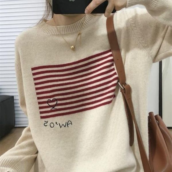 womens sweaters autumn and winter leisure 100% woolen sweater womens creative embroidery oneck 100% woolen pullover womens loose fas 220923, White;black
womens sweaters autumn and winter leisure 100% woolen sweater womens creative embroidery oneck 100% woolen pullover womens loose fas 220923, White;black