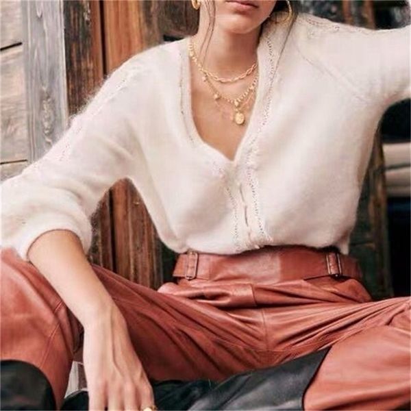 womens knits tees women sweaters autumn and winter hollow crochet knit vneck sweater cardigan 220923, White
womens knits tees women sweaters autumn and winter hollow crochet knit vneck sweater cardigan 220923, White