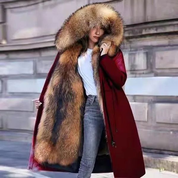 womens fur faux thick warm hooded overcome winter detachable raccoon liner imitation coat female cold allinone overcoat 220927, Black
womens fur faux thick warm hooded overcome winter detachable raccoon liner imitation coat female cold allinone overcoat 220927, Black